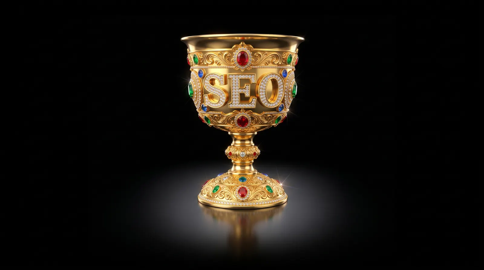 Golden jeweled SEO chalice, the pimp cup of the Pimp of SEO
